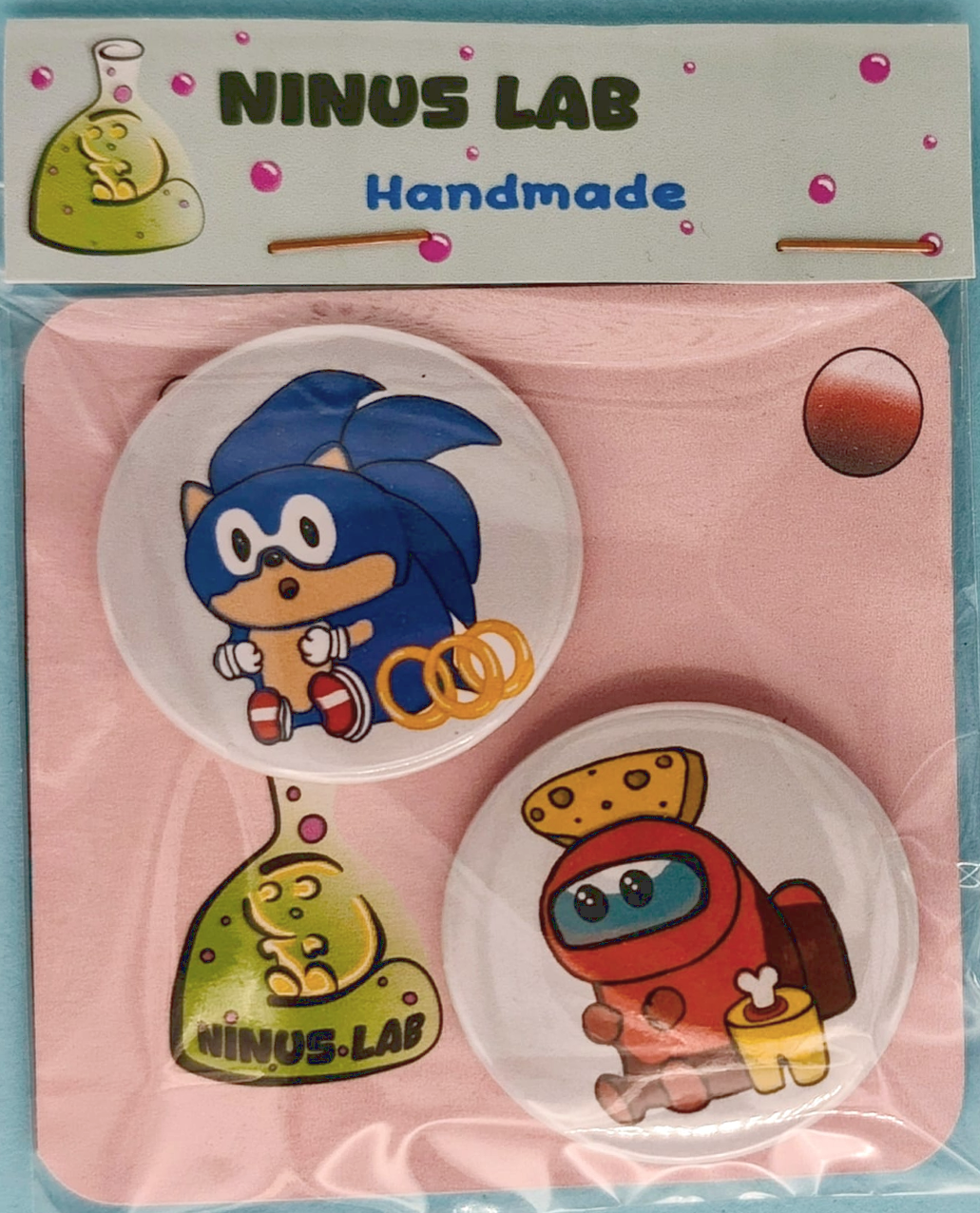 Chapas Duo Ninu Serie Games ERIZO AZUL y ASTRONAUTA
