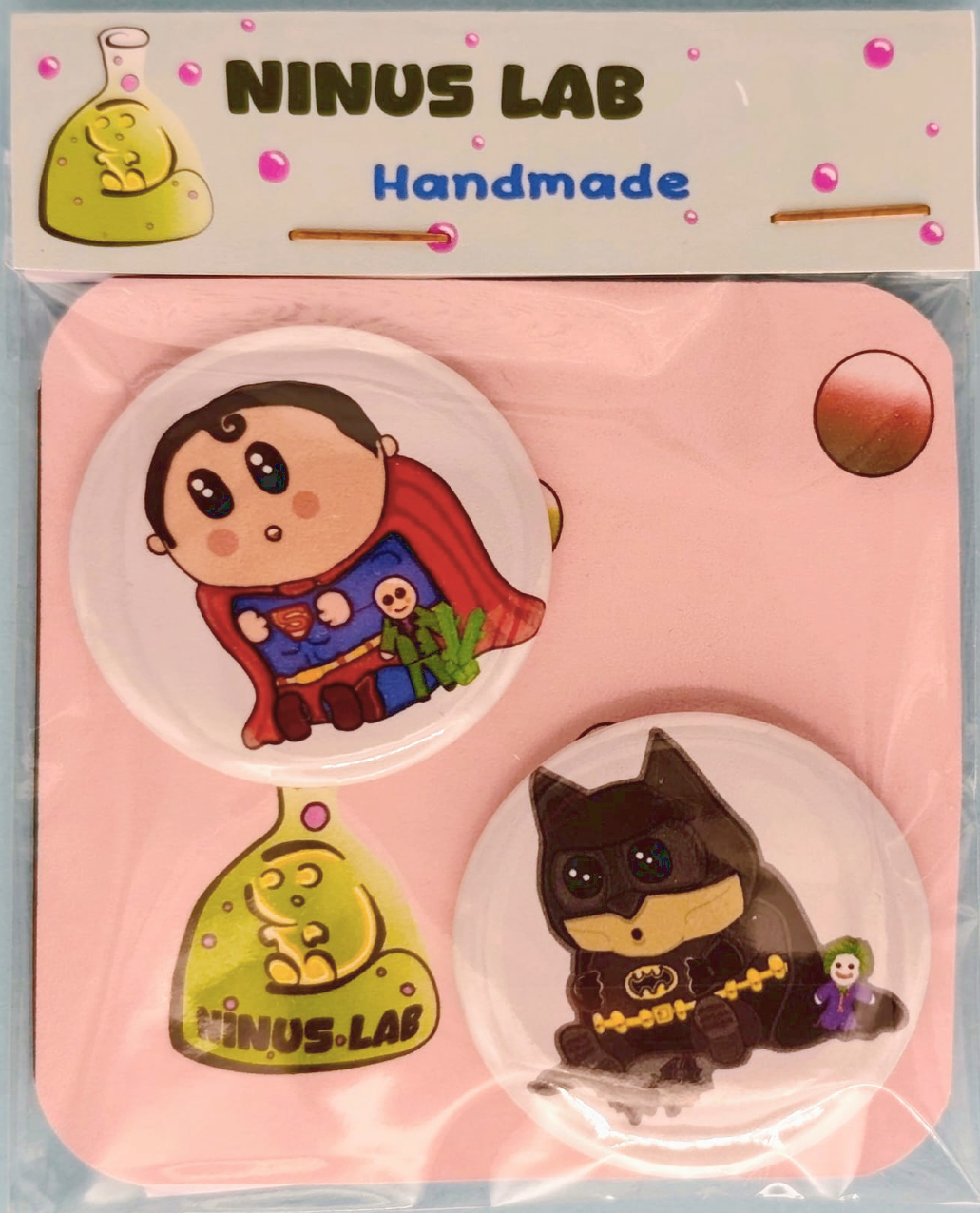 Chapas Duo Ninu Serie Superhéroes SUPERBRO y HOMBRE OSCURO