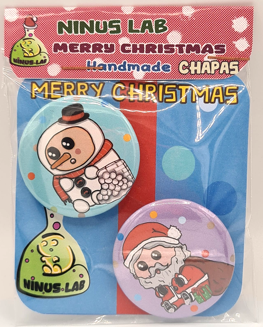 Chapas Duo Ninus Navidad SNOWMAN Y PAPA NOEL