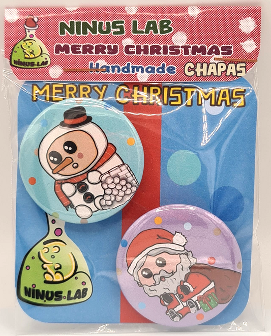 Chapas Duo Ninus Navidad SNOWMAN Y PAPA NOEL